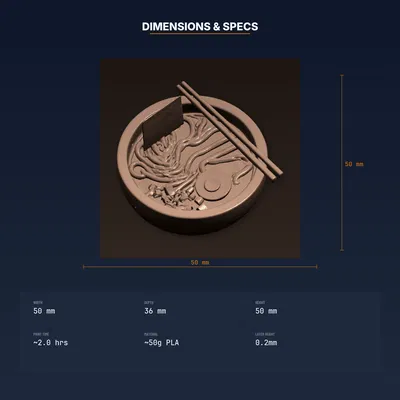 Mô hình mini Tô Ramen - File STL 3D để in