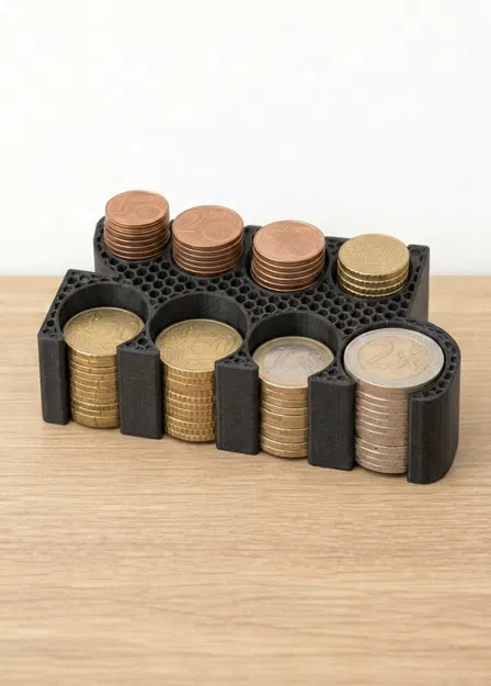 Khay đựng xu Euro lục giác | Khay xu cho thu ngân | Coin tray - Image 1