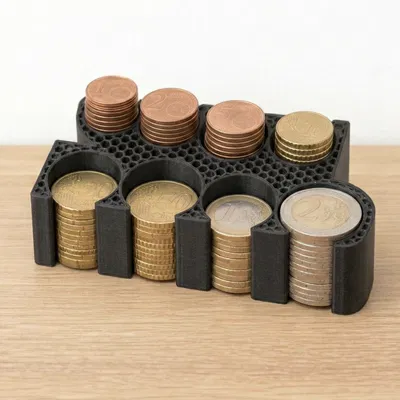 Khay đựng xu Euro lục giác | Khay xu cho thu ngân | Coin tray