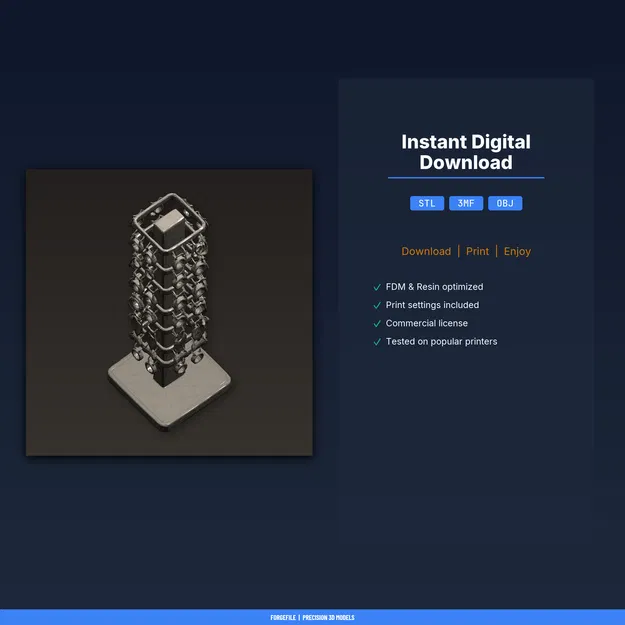 Tháp trưng bày bông tai xoay, kệ xoay chứa 80+ cặp – File STL in 3D - Image 2