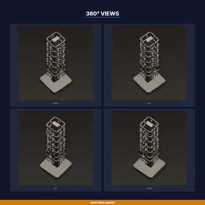 Tháp trưng bày bông tai xoay, kệ xoay chứa 80+ cặp – File STL in 3D