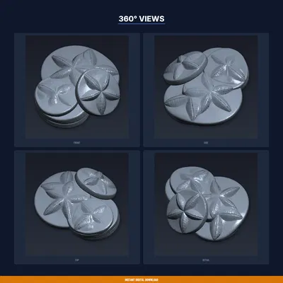 Bộ lót ly Sand Dollar (Sand Dollar Coaster Set) – File STL in 3D