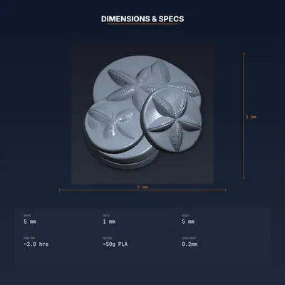 Bộ lót ly Sand Dollar (Sand Dollar Coaster Set) – File STL in 3D