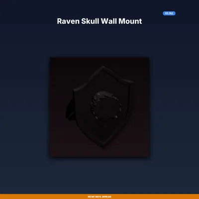 Giá Treo Tường Hộp Sọ Quạ (Raven Skull Wall Mount) - File STL In 3D