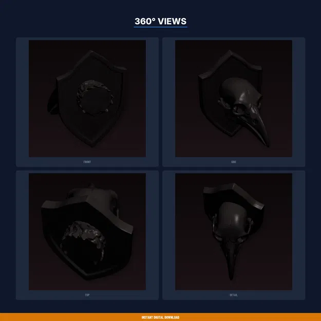 Giá Treo Tường Hộp Sọ Quạ (Raven Skull Wall Mount) - File STL In 3D - Image 3