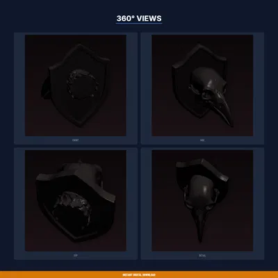 Giá Treo Tường Hộp Sọ Quạ (Raven Skull Wall Mount) - File STL In 3D