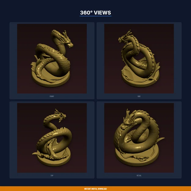 Sea Serpent Leviathan Coiled - File STL 3D Print - Image 3