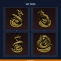 Sea Serpent Leviathan Coiled - File STL 3D Print - Thumbnail 3