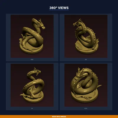 Sea Serpent Leviathan Coiled - File STL 3D Print