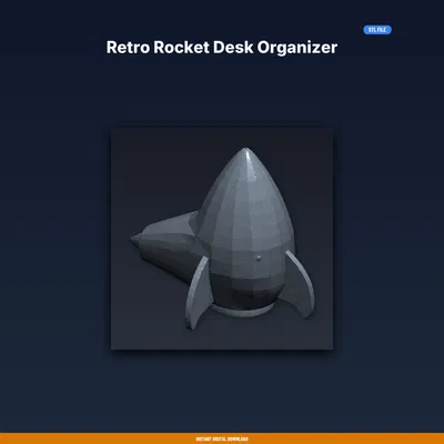 Khay Sắp Xếp Bàn Làm Việc Tên Lửa Retro - File STL In 3D