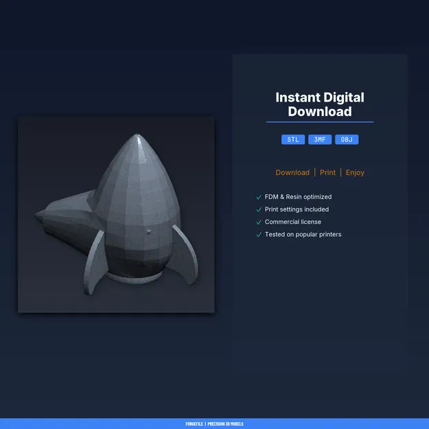 Khay Sắp Xếp Bàn Làm Việc Tên Lửa Retro - File STL In 3D - Image 2