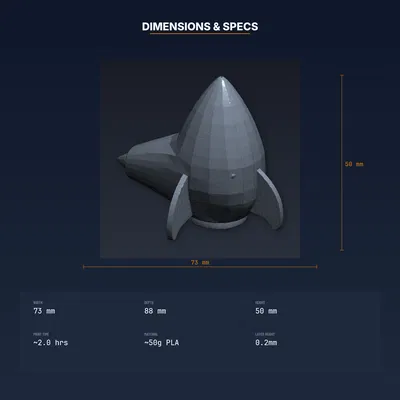 Khay Sắp Xếp Bàn Làm Việc Tên Lửa Retro - File STL In 3D