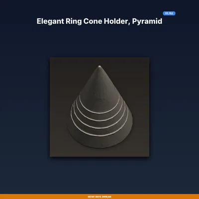 Kệ Cắm Nhẫn Dạng Nón Sang Trọng, Kim Tự Tháp, Giữ Nhiều Nhẫn - STL In 3D