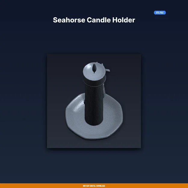 Giá đỡ nến Cá Ngựa (Seahorse Candle Holder) - File STL in 3D - Image 1