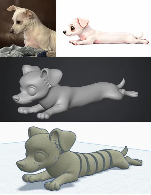 Mô hình Chó Chihuahua 3D Khớp Nối Độc Đáo - Image 2