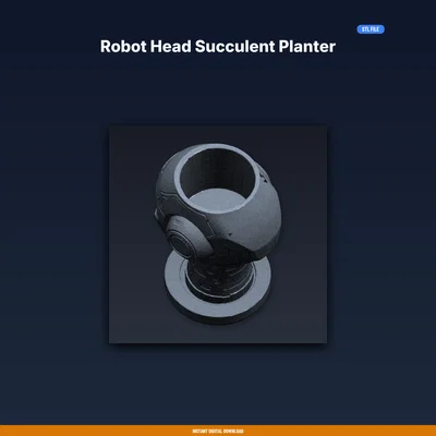 Chậu Sen Đá Đầu Robot - File STL In 3D