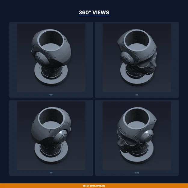 Chậu Sen Đá Đầu Robot - File STL In 3D - Image 3