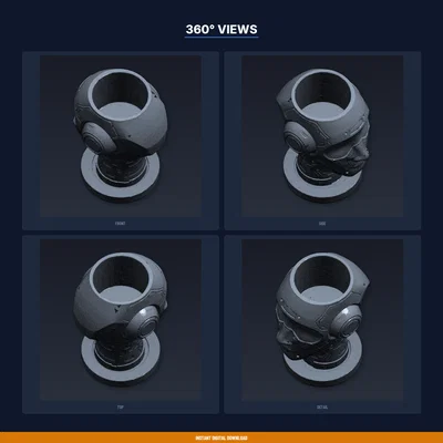 Chậu Sen Đá Đầu Robot - File STL In 3D
