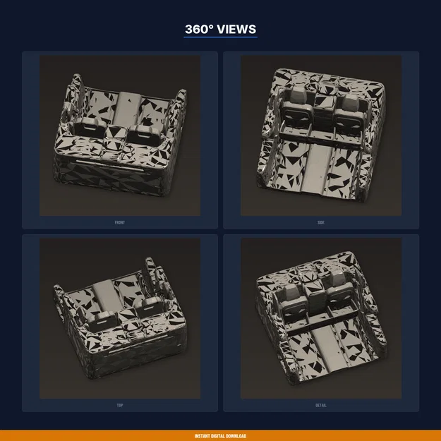 Khay Chèn Khe Ghế Ô Tô, Chống Rơi Đồ, Gắn Giữa Ghế-Console - STL In 3D - Image 3