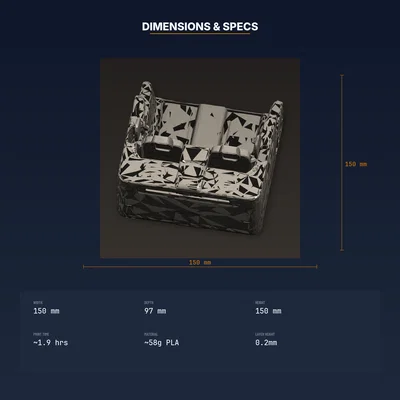 Khay Chèn Khe Ghế Ô Tô, Chống Rơi Đồ, Gắn Giữa Ghế-Console - STL In 3D