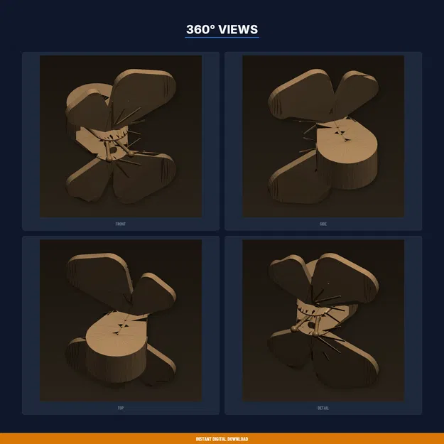 Hộp Giải Đố Hình Bướm Print in Place, Nắp Cánh Xoay, Ngăn Bí Mật (STL) - Image 3