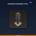 Tháp trưng bày bông tai xoay, kệ xoay chứa 80+ cặp – File STL in 3D - Thumbnail 1
