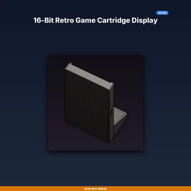Kệ trưng bày băng game Retro 16-bit – File STL in 3D - Image 1