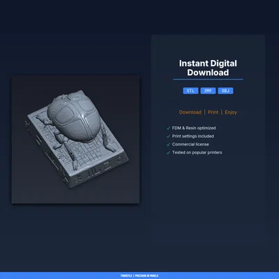 Sacred Scarab Display - File STL in 3D (in được)