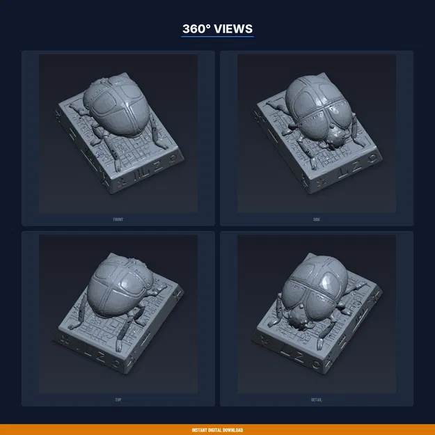 Sacred Scarab Display - File STL in 3D (in được) - Image 3