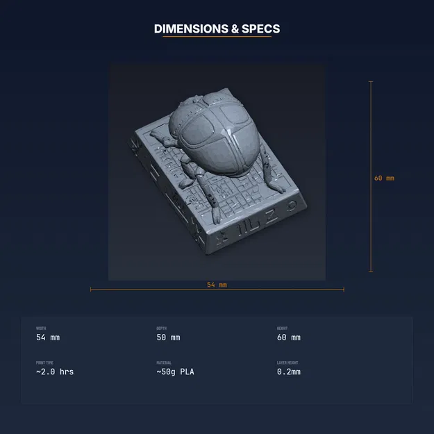 Sacred Scarab Display - File STL in 3D (in được) - Image 4