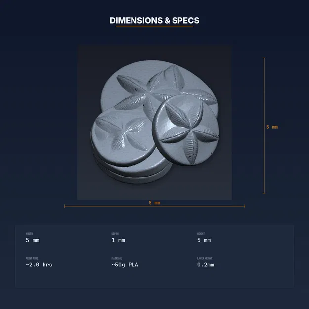 Bộ lót ly Sand Dollar (Sand Dollar Coaster Set) – File STL in 3D - Image 4