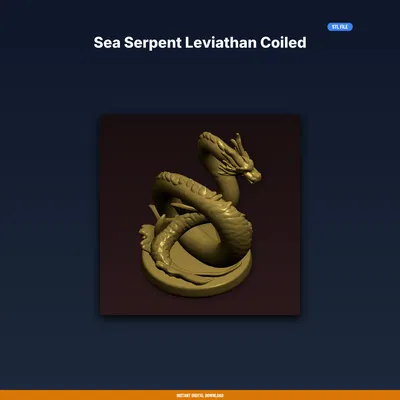 Sea Serpent Leviathan Coiled - File STL 3D Print