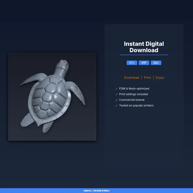 Phù điêu Rùa Biển treo tường – File STL 3D để in - Image 2