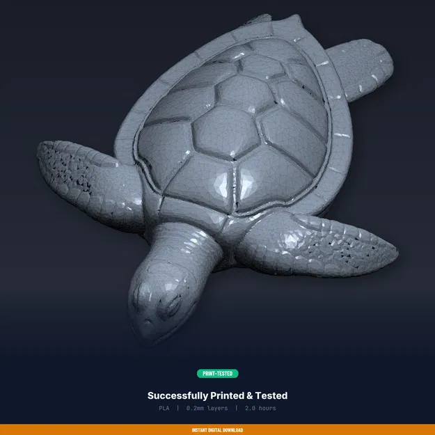 Phù điêu Rùa Biển treo tường – File STL 3D để in - Image 8