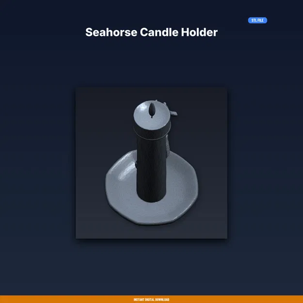 Giá đỡ nến Cá Ngựa (Seahorse Candle Holder) - File STL in 3D - Image 1
