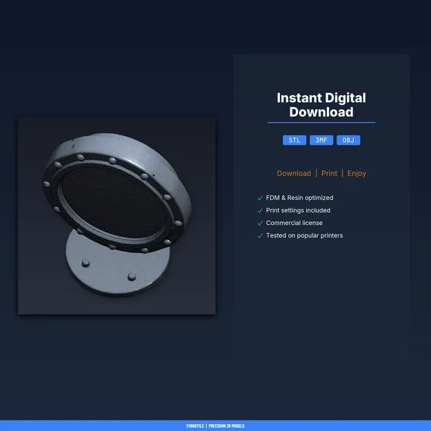 Khung Gương Cửa Sổ Tàu (Ship Porthole Mirror Frame) - File STL In 3D - Image 2