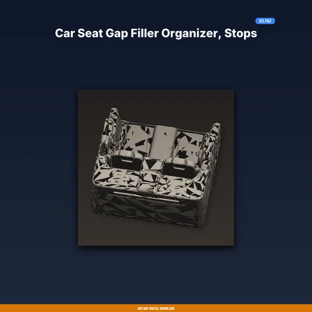 Khay Chèn Khe Ghế Ô Tô, Chống Rơi Đồ, Gắn Giữa Ghế-Console - STL In 3D - Image 1