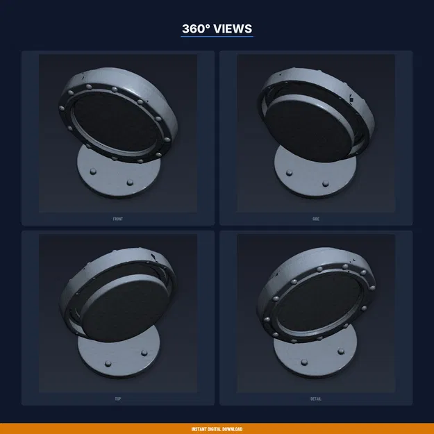 Khung Gương Cửa Sổ Tàu (Ship Porthole Mirror Frame) - File STL In 3D - Image 3