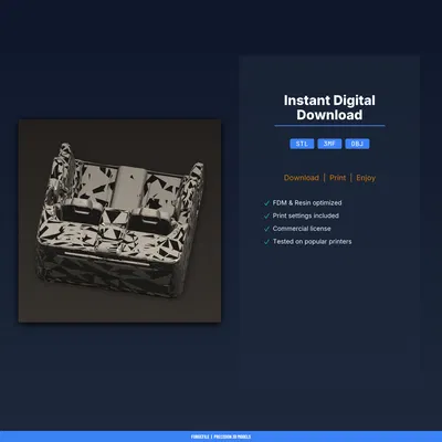 Khay Chèn Khe Ghế Ô Tô, Chống Rơi Đồ, Gắn Giữa Ghế-Console - STL In 3D