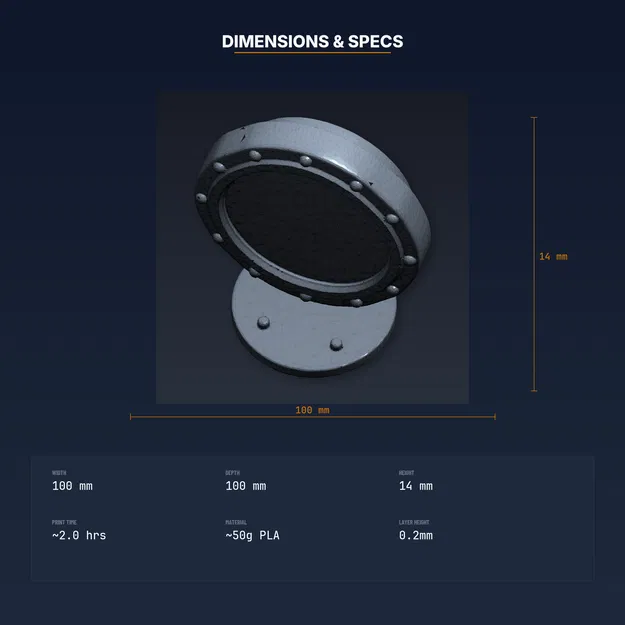 Khung Gương Cửa Sổ Tàu (Ship Porthole Mirror Frame) - File STL In 3D - Image 4