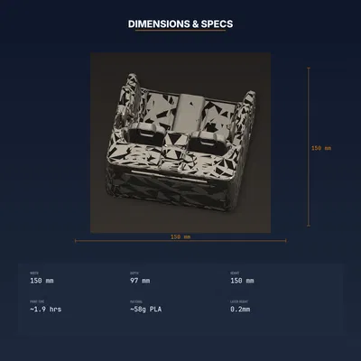 Khay Chèn Khe Ghế Ô Tô, Chống Rơi Đồ, Gắn Giữa Ghế-Console - STL In 3D