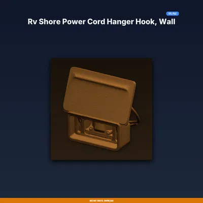 Móc treo dây shore power RV gắn tường, chịu tải nặng – file STL in 3D