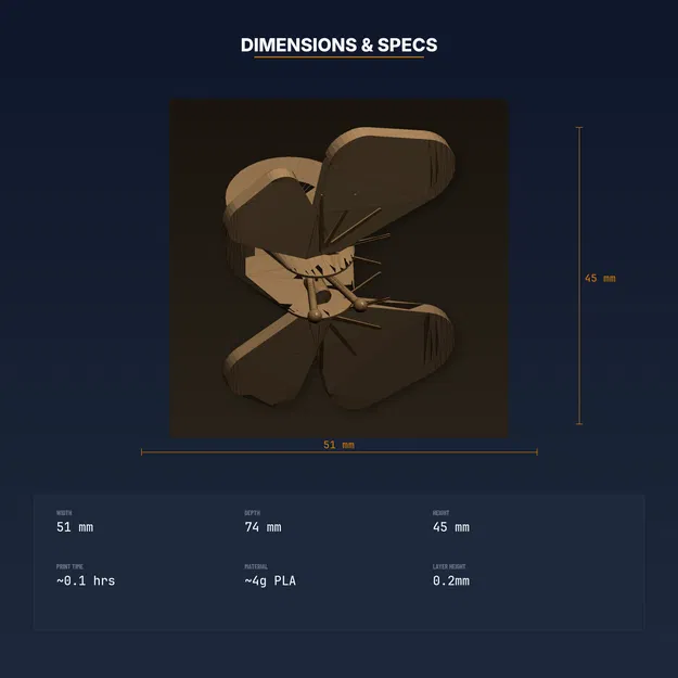 Hộp Giải Đố Hình Bướm Print in Place, Nắp Cánh Xoay, Ngăn Bí Mật (STL) - Image 4