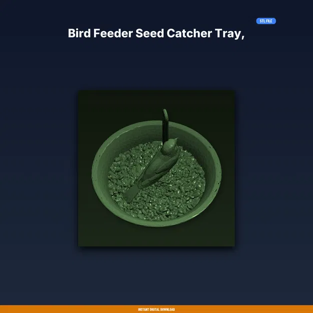 Khay hứng hạt rơi cho máng ăn chim – gắn dưới feeder, giảm lãng phí (STL) - Image 1