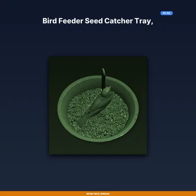 Khay hứng hạt rơi cho máng ăn chim – gắn dưới feeder, giảm lãng phí (STL)