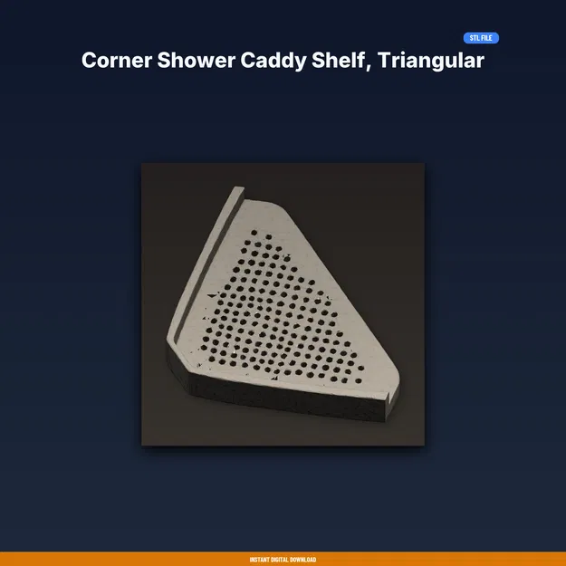 Kệ góc phòng tắm hình tam giác có lỗ thoát nước – File STL in 3D - Image 1