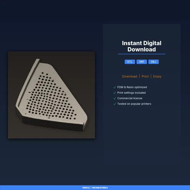 Kệ góc phòng tắm hình tam giác có lỗ thoát nước – File STL in 3D - Image 2
