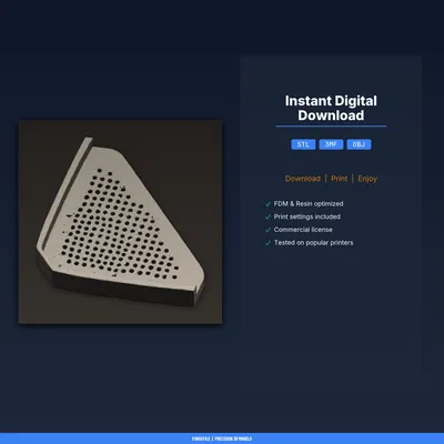 Kệ góc phòng tắm hình tam giác có lỗ thoát nước – File STL in 3D