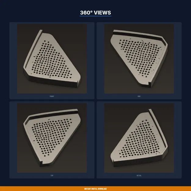 Kệ góc phòng tắm hình tam giác có lỗ thoát nước – File STL in 3D - Image 3