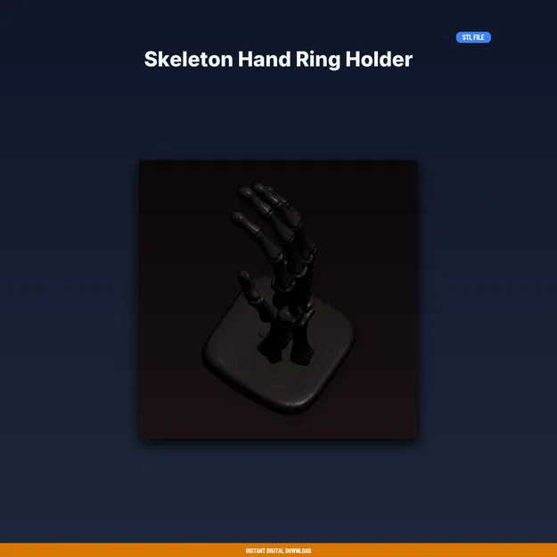 Giá đỡ nhẫn Bàn tay Xương (Skeleton Hand Ring Holder) - File STL in 3D - Image 1